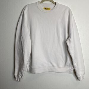 Yellow Label‎ Co Sweatshirt mens size Small Pullover Crewneck White